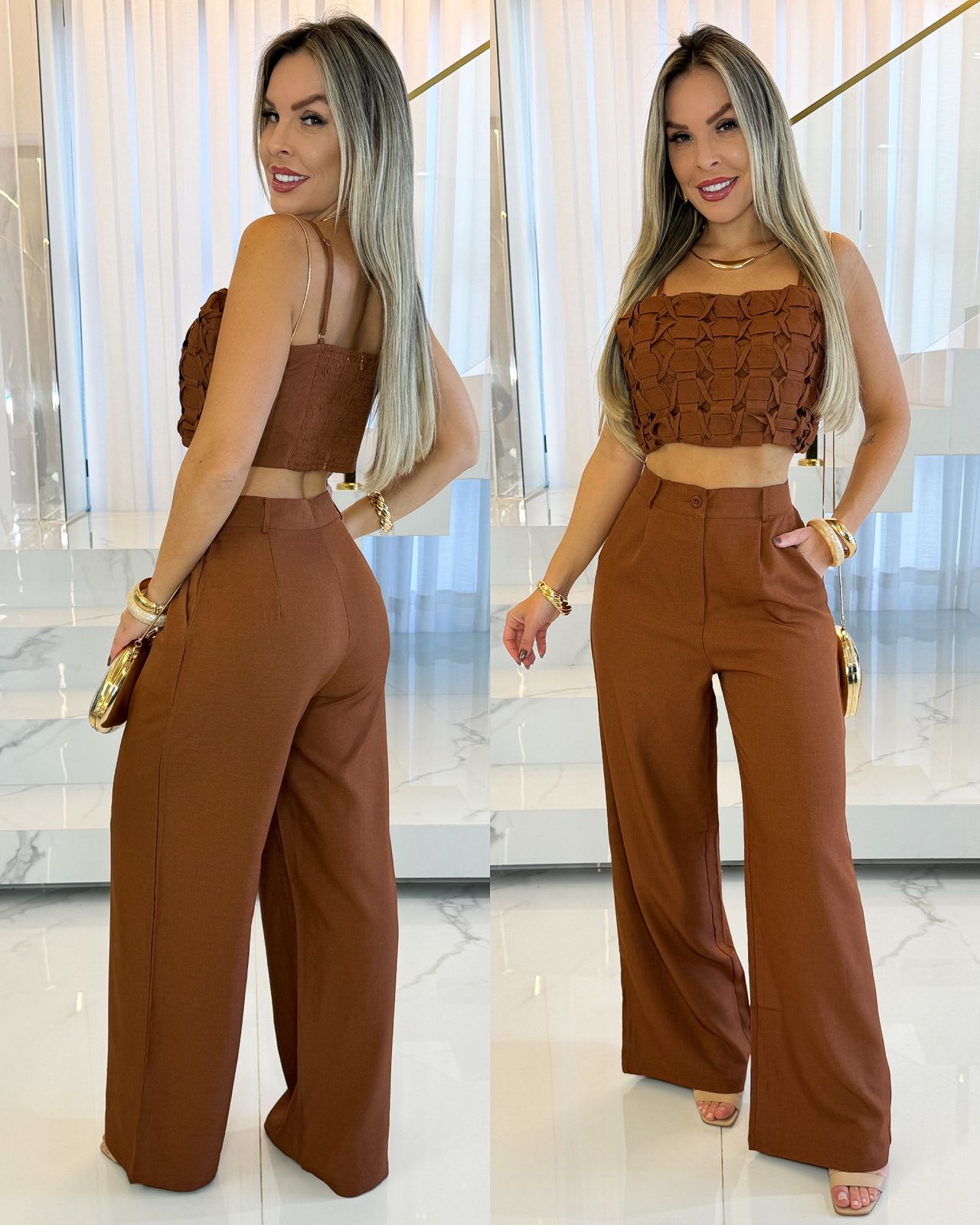 Conjunto Kaline Marrom 100211